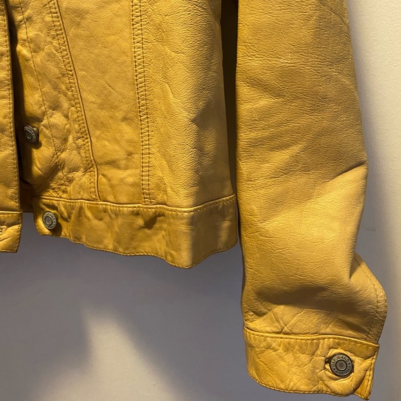 The Gap, vintage mustard leather jacket, size S - Picture 4 of 6